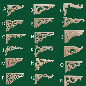 Dongyang phong cách hiện đại gỗ rắn khắc hoa trang trí góc chéo chéo qua biên giới cửa tủ gỗ hoa decal ván khuôn - Product Image 1