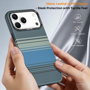 เคสโทรศัพท์หนัง PU ลายคาร์บอนไฟเบอร์แบบแม่เหล็ก สำหรับ iPhone 17 14 15 16 Pro Max 17 Air รองรับการชาร์จไร้สาย ป้องกันการกระแทก - Product Image 6