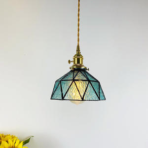 Suspension décorative LED en verre teinté vintage marocain fait à la main pour la maison - Product Image 2