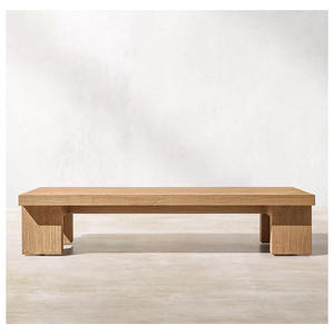 Mesa de Jardín para Exteriores, Mesa de Café de Madera Maciza para Patio, Mesa Rectangular Personalizada para Exteriores - Product Image 1