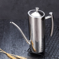 Pot minyak baja tahan karat dapur Eropa wadah minyak masak 500ml700ml kendi minyak zaitun antibocor botol bumbu kelas makanan
