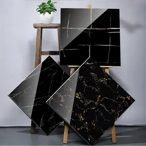 black color Spanish marble texture glazed full polished floor porcelain ceramic tile