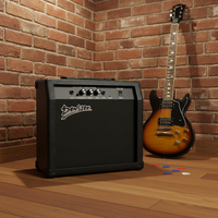 Amplificateur de guitare électrique chinois 15W en gros, modèle YX-TG-25W, haut-parleur 6,5 pouces, noir/orange, pour guitaristes