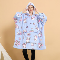 Couverture hivernale de luxe à grande poche pour adulte Couverture à capuche en polyester surdimensionné polaire flanelle personnalisée pour l'extérieur