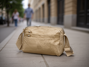 Borsa a Tracolla in Tessuto Lavato per Donna, Colore Unico con Chiusura a Zip per Uso Quotidiano - Product Image 2