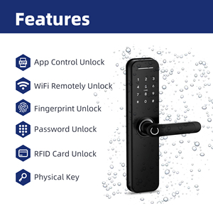 กุญแจล็อคประตูอัจฉริยะ Liliwise TTLOCK BLE รองรับแอป Tuya กันน้ำ สำหรับใช้งานภายนอกอาคาร แบบไม่ใช้กุญแจ พร้อมระบบสแกนลายนิ้วมือ เหมาะสำหรับ Airbnb และอพาร์ตเมนต์คอนโด - Product Image 3