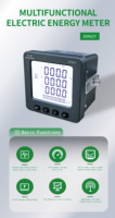 Compteur de puissance numérique EASTSONG ES96ZY/K4 96*96mm, mesure des harmoniques 2~31, 4DI 4DO, énergie quatre quadrants, compteur de panneau RS485 IP65