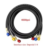 Шланг для заправки хладагентов R134a, R22, R12, R404, R502 с шаровым клапаном, газовый, для домашнего использования, латунь+резина, гарантия 1 год