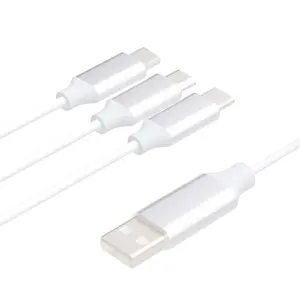3 In 1 Gloed Snel Opladen USB-Kabel Met Lichtgevend Licht Op Usb Am 2.0 Naar Type C Micro B Oplader Synchronisatie Gegevens Snel Opladen