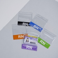 Porte-cartes transparent et souple OEM ODM à bas prix, fermeture étanche, porte-clés léger, porte-badge en PVC