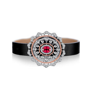 Conjunto de Joyería de Plata de Ley con Broche de 2 Quilates, Collar de Ópalo, Rubí y Circonita Cúbica, Moda, Importaciones al por Mayor - Product Image 1