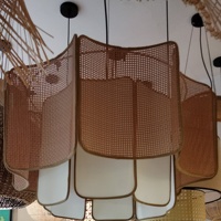 Suspension Tissée en Rotin, Design Nuage de Pierre Créatif de Style Wabi-Sabi Japonais, Lustre Zen pour Salon, Restaurant et Maison