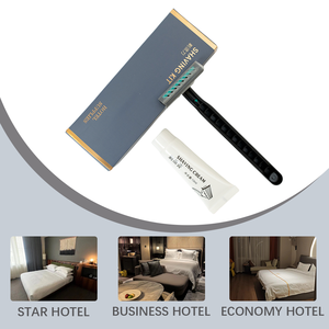 Kit de Afeitado Desechable para <span class=keywords><strong>Hotel</strong></span>, Set de Afeitado de Lujo con Lámina de Oro, Maquinilla de Afeitar de Paja de Trigo para Hostelería - Product Image 3