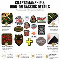 En gros, Patchs brodés thermocollants ou à coudre, motifs de blasons, couronnes, étoiles, croix de la paix et emblèmes vintage