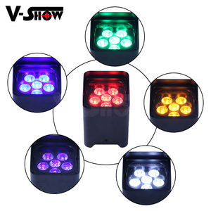<span class=keywords><strong>VSHOW</strong></span> WBRF0606 4 Piezas con Bolsa, Luz LED 6 Piezas 18W RGBWAUV 6en1, Batería Inalámbrica DMX, Control Remoto WI-FI, LED para DJ, Iluminación para Bodas - Product Image 3