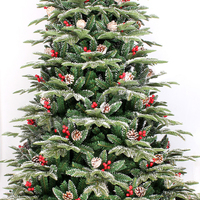 Décorations de Noël pour la maison, arbre de Noël personnalisé debout de 5 pieds, 6 pieds, 7 pieds, 8 pieds, en PE, PVC, mélange de cônes de pin, fruits rouges
