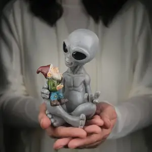 Einzigartige Alien Gnome Ornament Huaqi WXA16 Gnom Zwerg Statue Harz dekorative Figuren für Wohnkultur