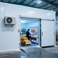 Contenedor Refrigerado Móvil de 20 pies, Panel Solar, Compresor Insonorizado, Bomba de Motor, Refrigerante R-32