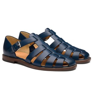 Productos en Tendencia 2025 Sandalias de Verano para Hombre Zapatos Planos de Cuero Transpirable Estilo <span class=keywords><strong>Casual</strong></span> para Caminar al Aire Libre - Product Image 4