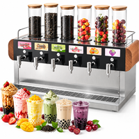 Distributeur de thé à bulles commercial à 6 saveurs, machine à thé au lait en acier inoxydable, machine à thé au lait commerciale