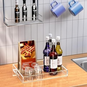 Factory Manufacture High Quality Custom Modern for Transparent Polished Surface Acrylic Tabletop Garment <b>Stands</b> Display Tray - Product Image 4
