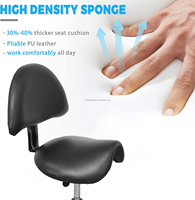 Chaise Selle Hydraulique Réglable avec Dossier en Cuir PU pour Usage Médical en Salle d'Infusion