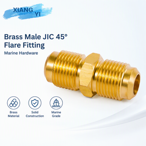 ข้อต่อลดแรงดันสูง 3/8"1/4" ทองเหลือง ข้อต่อตัวผู้ JIC 45 องศา °   ข้อต่อเฟลร์เกลียว BSPT สำหรับเรือยอชท์ ผลิตในไต้หวัน - Product Image 3