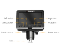 Mikroskop Elektron Digital RaySmart 2025 LCD 4.3 Inci 1000X Portabel HD Kamera 2MP 2K 8 LED Penerangan Garansi 1 Tahun