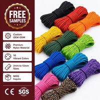 Cordon en nylon tressé coloré, corde de camping, corde de macramé pour bricolage, 10 couleurs, diamètres de 2 mm à 12 mm, rouleau de 100 m, OEM personnalisé
