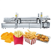 Ligne de production industrielle de frites surgelées, friteuse continue, équipement de production de chips de pommes de terre, nuggets de poulet, snacks