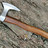Hache Ragnar artisanale de qualité industrielle à double lame en acier au carbone, fabriquée sur mesure, manche en bois de rose forgé à la main, 20 pouces, pour l'extérieur