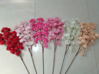 3 Cabang Bunga Sakura Buatan Putih Tanpa Daun untuk Dijual