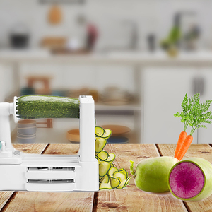 Wholesale Kitchen Accessories Gadget <b>Vegetable</b> <b>Cutter</b> Hand-Driven Three-in-one Rotary with Container Lid Blade Box - Product Image 4