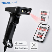 Escáner de Códigos QR 2D YUANAIDC, Lector de Códigos de Barras Inalámbrico Portátil, Pistola de Escaneo USB con Cable 1D para Inventario de Supermercados y Almacenes