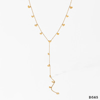 Collier long en forme de Y en acier inoxydable, minimaliste, délicat, bijoux de bureau quotidiens pour femmes