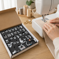 Ensemble de 11/32 pieds presseurs multifonctions pour machine à coudre avec compartiment de rangement