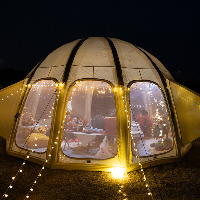 Luxury Geodesic Inflatable Dome Glamping Tent - 900D Oxford Stargazing House