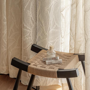 Lumière française luxe relief crème vent salon balcon chambre opaque blanc feuilles écran - Product Image 1