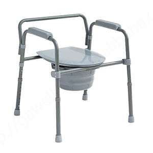 Silla de Inodoro Plegable, Silla de Ruedas con Inodoro, Silla de Ruedas Médica para Ancianos, Sillas de Ruedas WC Plegables, Silla de Inodoro de Acero - Product Image 3