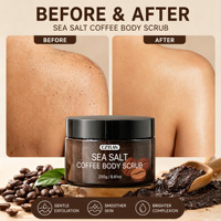 Gommage corporel au café Kona biologique et au sel de la mer Morte, marque privée personnalisée, pour le traitement de la cellulite, exfoliant et blanchissant