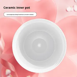 Tasse <span class=keywords><strong>thermos</strong></span> rose sous vide pour femme fleur de cerisier 316 acier inoxydable Double paroi conception montée sur voiture 500ml 6-12 heures paille thermique - Product Image 4