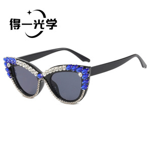 Cat Eye <b>Sunglasses</b> Black Frame Rhinestone Women's UV400 Party Fashion - Product Image 5