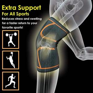 Genouillère de sport respirante et élastique en nylon épais et léger, genouillère de compression pour le basketball, support de genou, protection, attelle à ressort - Product Image 5