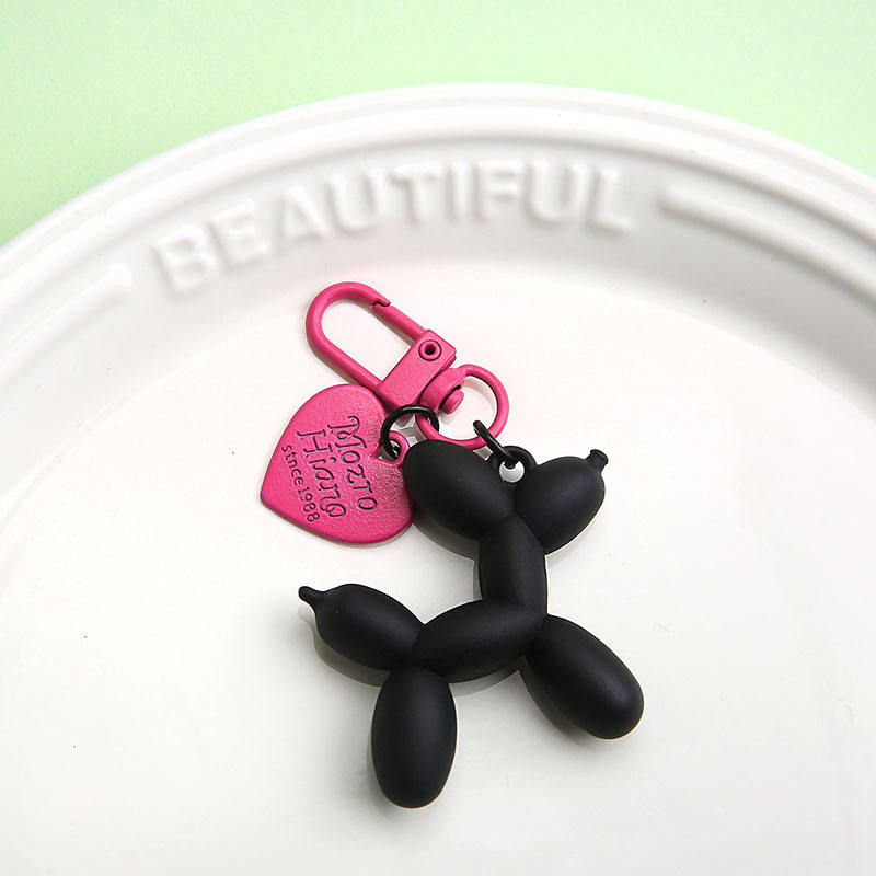 Matte black puppy + rose red heart/door buckle - no packaging