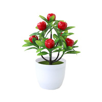 Kunstmatige nep bloempot citroen fruit bonsai 7-delige fruitdecoratieset aardbei plastic kumquat fruit injectie