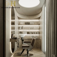 Décoration moderne de salon de beauté, chaises de salon en cuir, mobilier de salon de beauté sur mesure