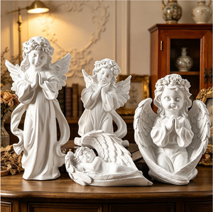 Ornamenti Stile Retrò Europeo, Statua in Resina Americana, Angioletto Bianco, Decorazione da Scrivania per Matrimoni - Product Image 3