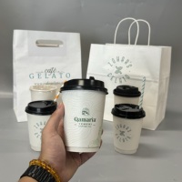 Disposable 8oz-16oz Hot Paper Coffee Cups with Plastic Lids & Straws for Beverages Packaging & Printing Products