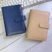 Nouveau A6 Macaron Budget Binder Planner Colorful PU Leather Notebook Binder Avec 6 Anneaux Magnétique Notebook