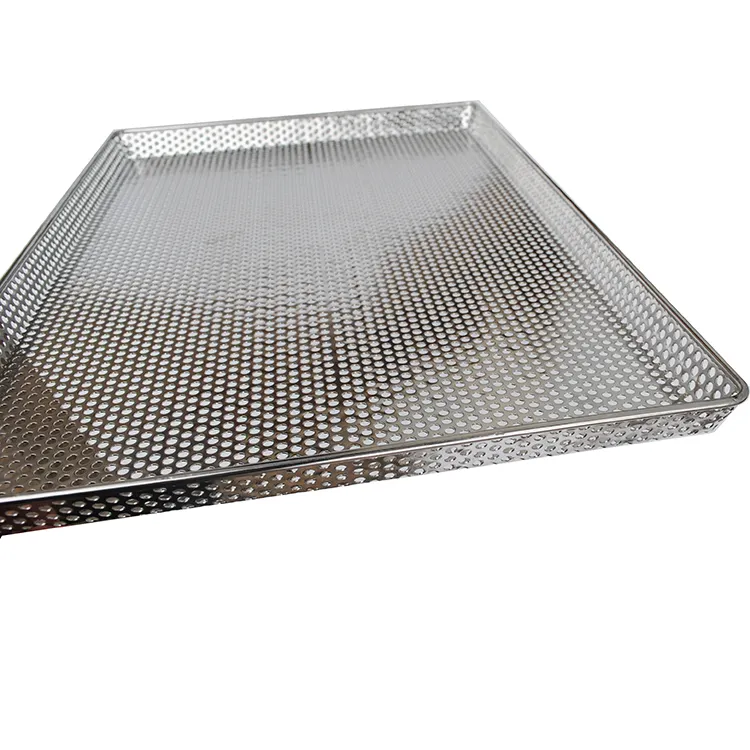 De aluminio de acero inoxidable de malla de metal perforado para hornear pan bandeja